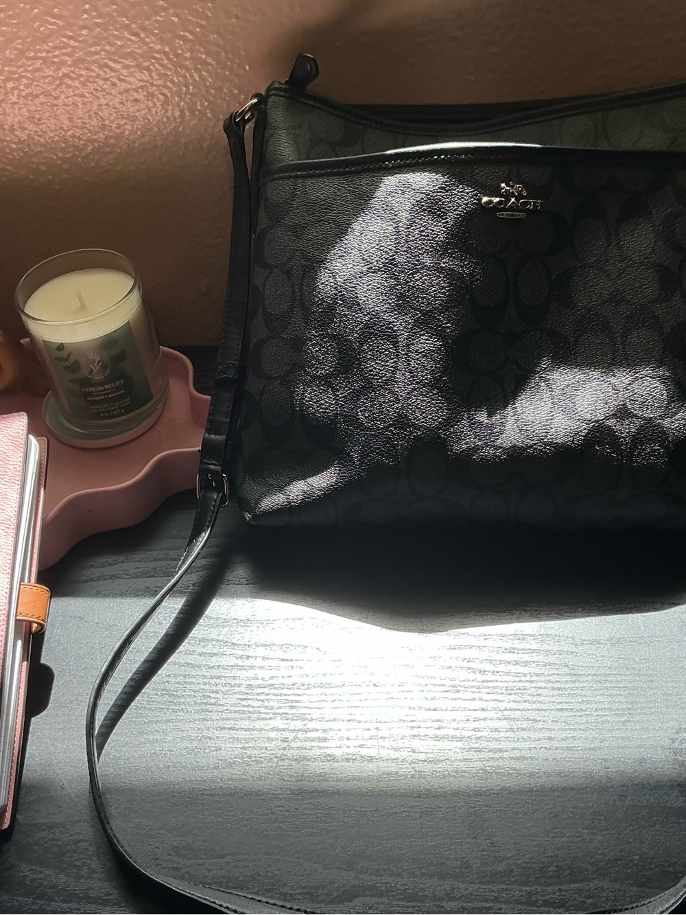Coach Black Signature Jacquard Crossbody Bag